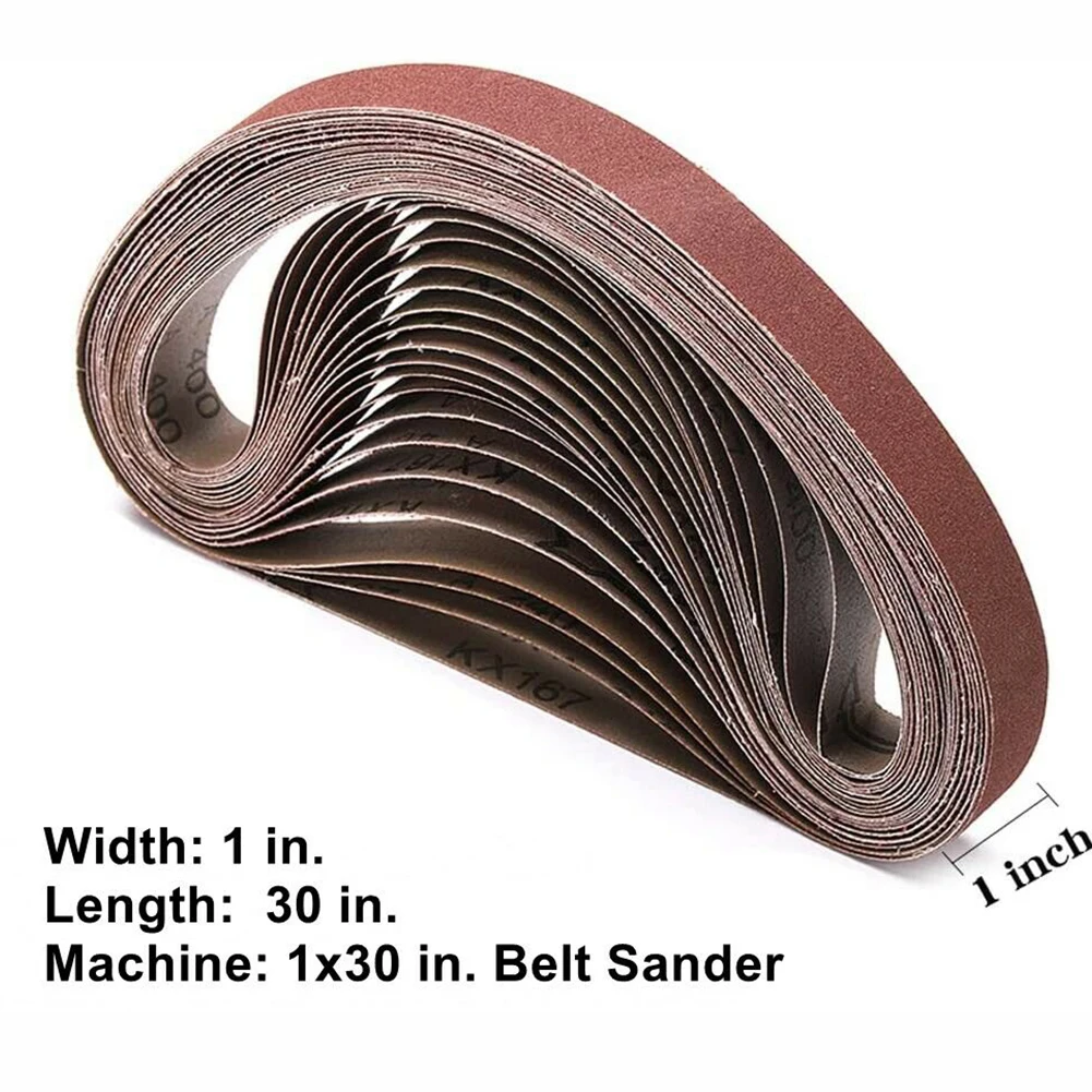 

24PCS 1×30In/25x762mm Sanding Belt 60/80/120/150/240/400 Grit Belt Sander Sandpaper Aluminum Oxide Abrasive Belt Grinding Band