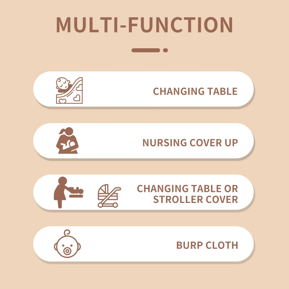 HappyFlute 5PCS Combined Print Super Soft Muslin Swaddle Feeding Burp Cloth Newborn Soft Bamboo Cotton Baby Face&Hand Wash Wipe 5