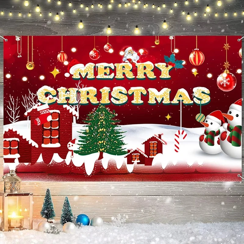 Merry Christmas Background Decorations For Home 2024 Xmas Ornaments Banner Navidad Noel Natal Gifts New Year 2025 Photo Backdrop