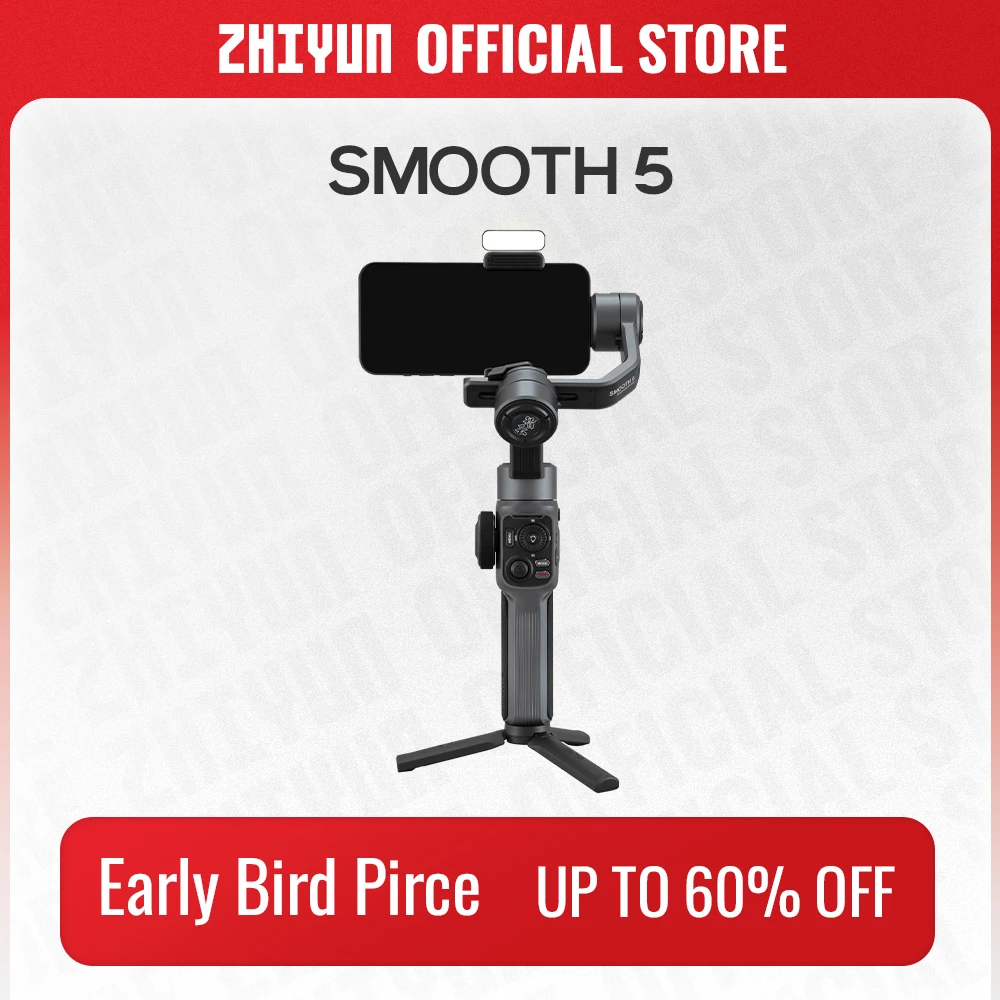 

ZHIYUN официальный Гладкий 5 смартфон карданный Ручной Стабилизатор 3-осевой портативный смартфон для iPhone 15 Pro Max/Huawei/Xiaomi