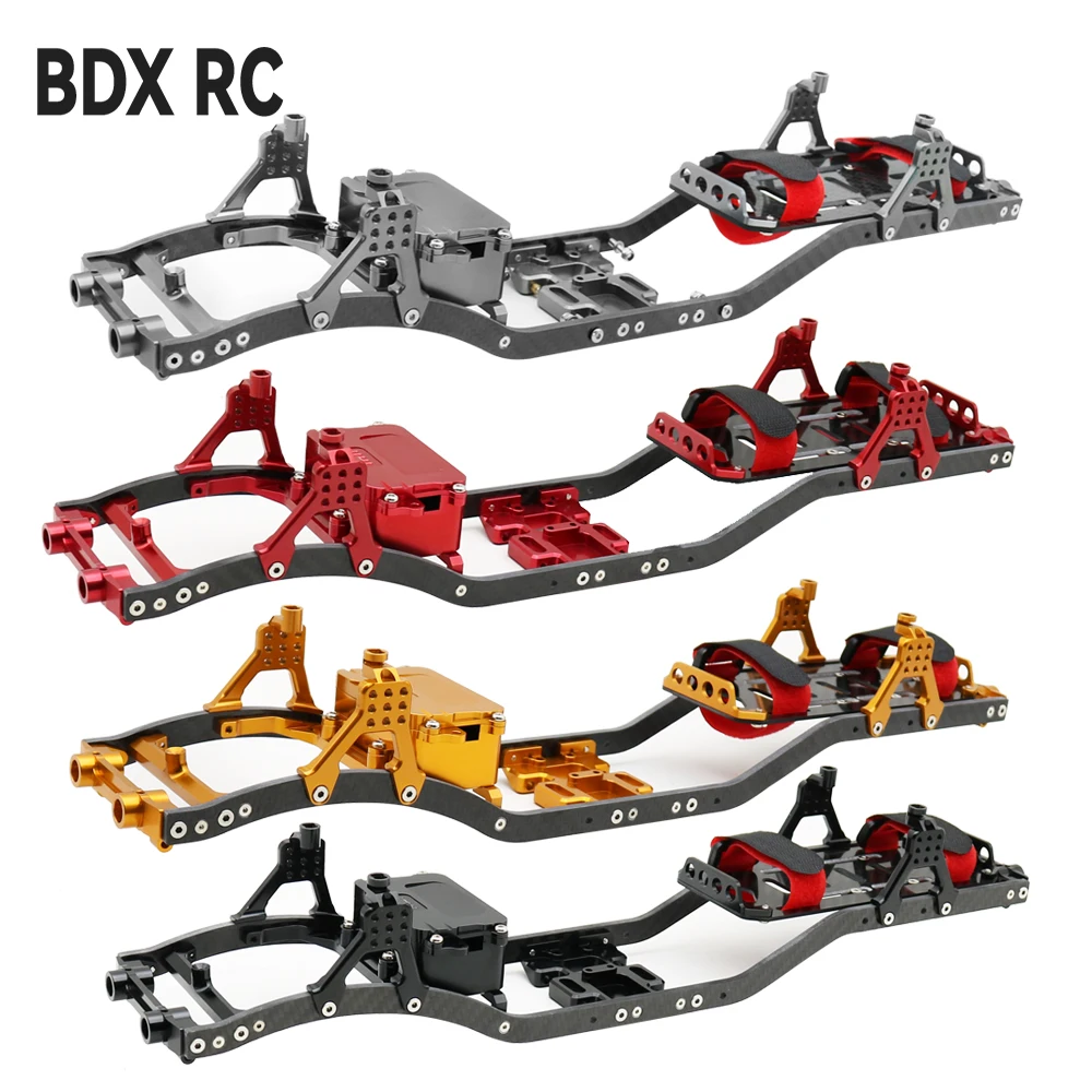 S6e2f72d84d424a52899aa5ba0afaf5b06 1/10 RC 크롤러 카본 파이버 거더 4MM CNC 금속 자동차 섀시 프레임 바디 키트 부품 (Axial SCX10 II Rock Off Road 트럭용)
