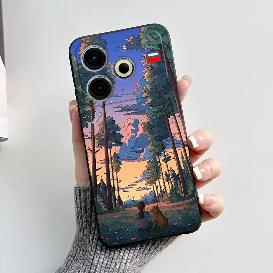 Luxury Marble Black Silicone Soft Phone Case - Elegant TPU Back Cover in 6.78