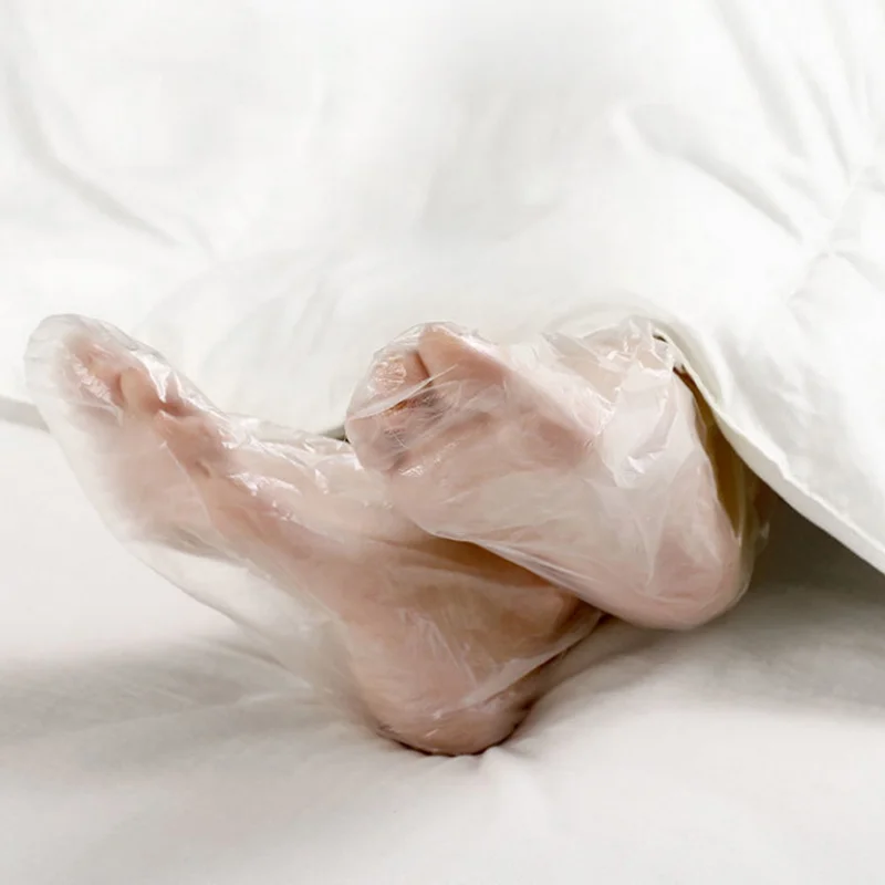 100/200 Stück Einweg-Fußpflegesocken Transparente Fußbeutel PE Fuß-SPA-Abdeckungen Hornhautentferner Fußpflege Pediküre-Werkzeuge – Detail 5