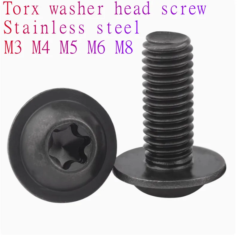 304 Torx Screw M4 M5 M6 M8 Stainless Steel Washer Head Screw for Motorcycle Scooter ATV Moped Plastic Cover