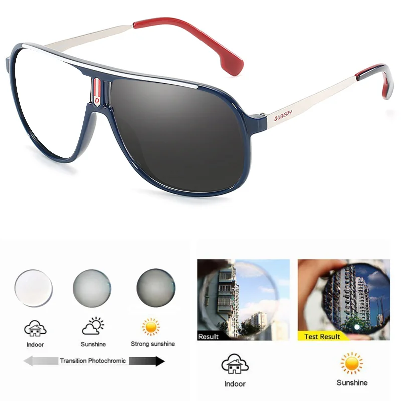 Photochromic Myopia Glasses - Large Oval Pilot Style Prescription Eyewear Men | Color Changing Sunglasses