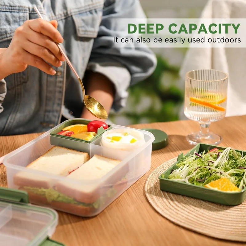 Portable Microwave Lunch Box Double Compartment Food Container