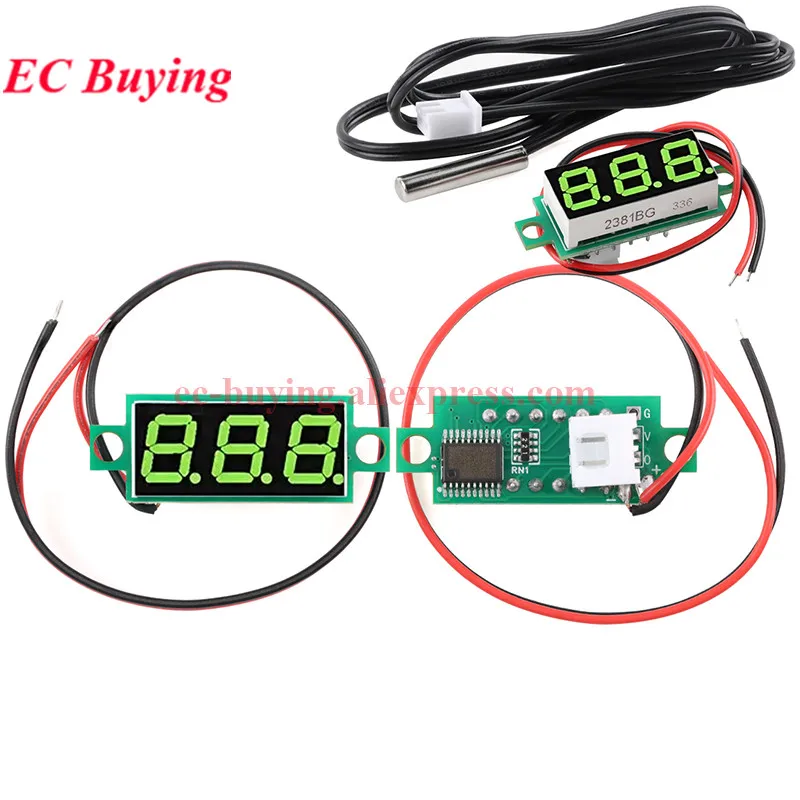 5 Stück/1 Stück DC 12V 24V Mini Digital-Thermometer-Modul NTC Wasserdichte Metallsonde für Auto-Monitor Temperaturbereich -50 ℃ ~ 80 ℃ – Detail 2