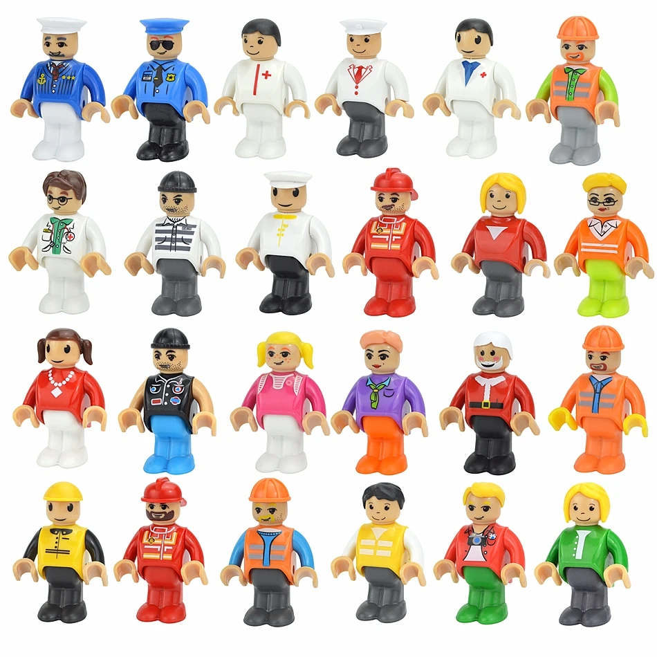MOC 모든 종류의 작은 남자 인형 모델 피규어, 기차 캐릭터 철도 액세서리, 교육용 선물, 비로 우드 트랙 완구