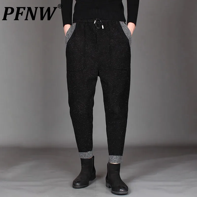 

Мужские облегающие брюки-карандаш PFNW в стиле панк корейской версии, новые шерстяные повседневные Модные универсальные брюки 12Z7117 для осени и зимы
