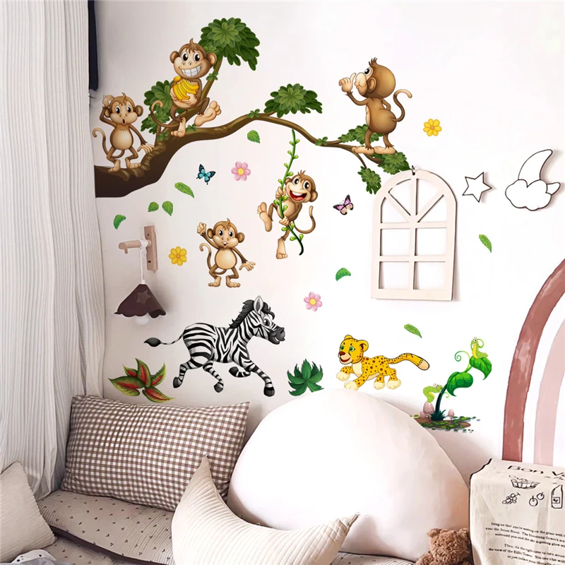 Adhesivo De Pared Con Nombre Personalizado, Diseño De Animales De