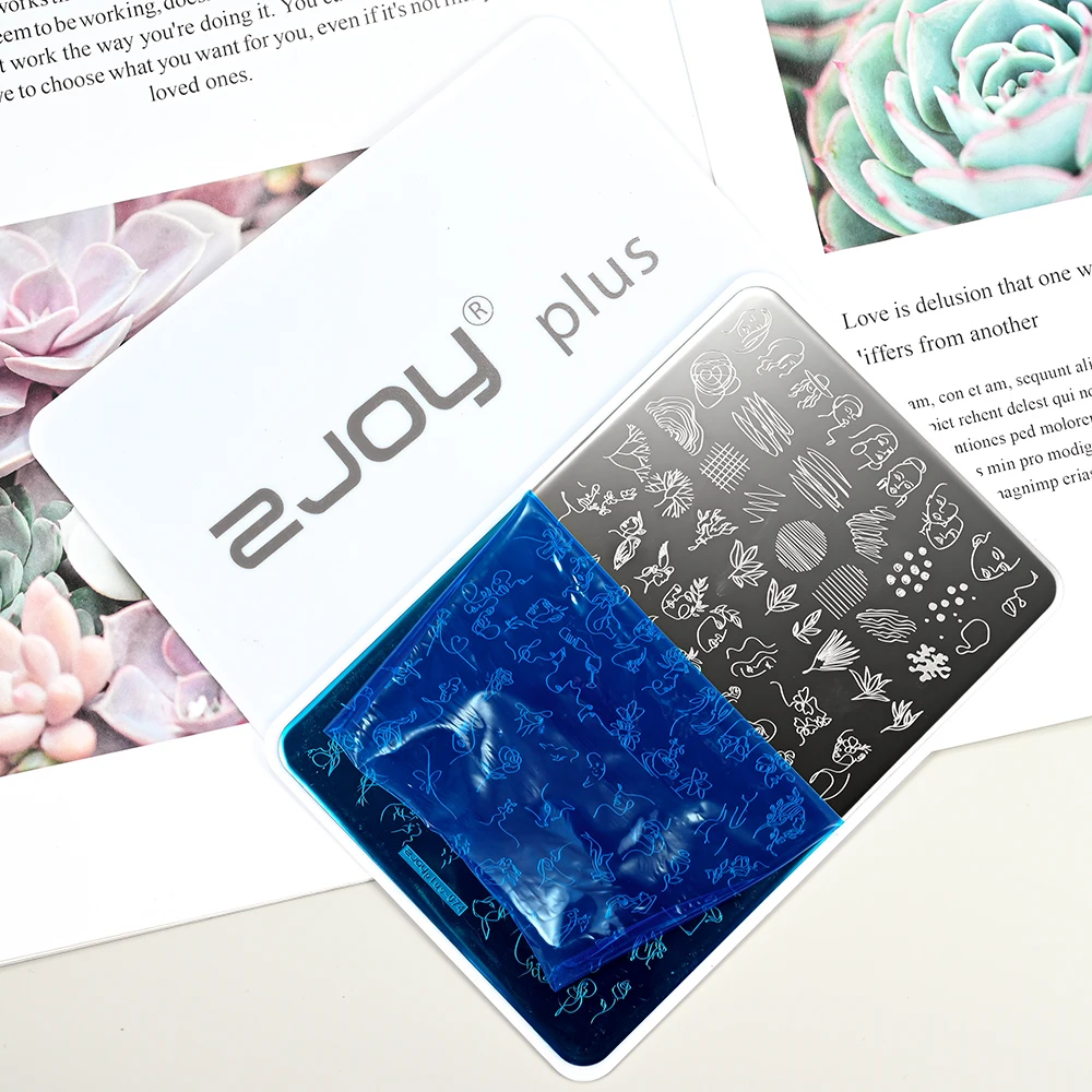 Description Picture 6 of item1pcs French Nail Art Stamping Plate Geometry Wave Line Drawing Templates Leaf Floral Printing Stencil Nail Stamp Template Tools