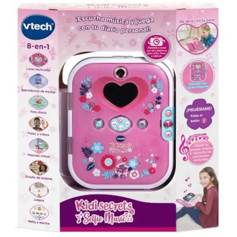 Vtech Kidi Secrets Girls Pink Secret Selfie Journal Diary with 16