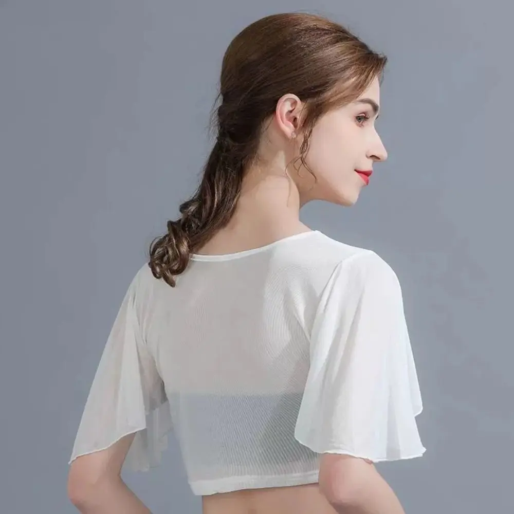Sheer Mesh Black and White Crop Top