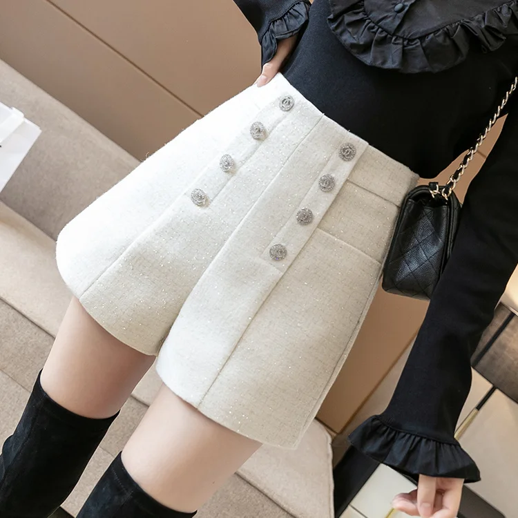 

Shorts Women Autumn Korean Style High Waist Casual Wide Leg Loose Vintage Harajuku Fashion Preppy All-match Cozy Streetwear Q9