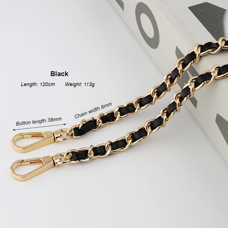 120CM Purse Chain Strap Crossbody Handbag Chains Replacement Leather Shoulder Bag Chain Straps Diy Women Girl Bag Part Accessory