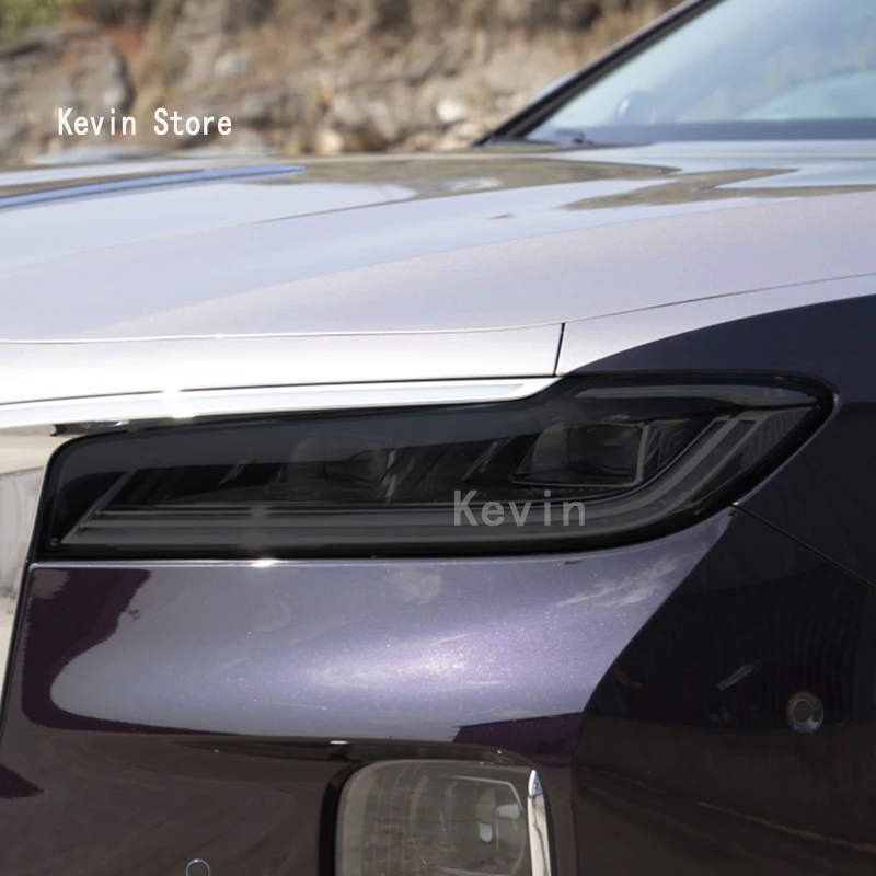 

For Red Banner H9 2020-2023 -Accessories Car Headlight Protective Film Front Light Transparent Smoked Black TPU Sticker