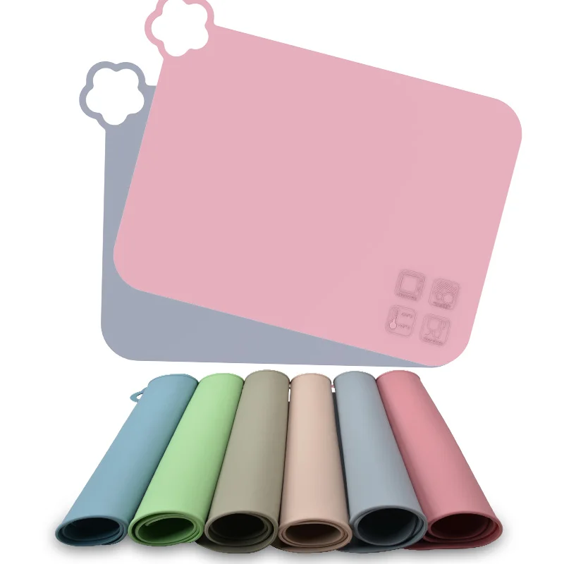 Baby Silicone Placemat BPA Free Food Grade Baby Kid Heat Resistant Mat Silicone Table Mat Dining Table Pads Supplies silicone placemat