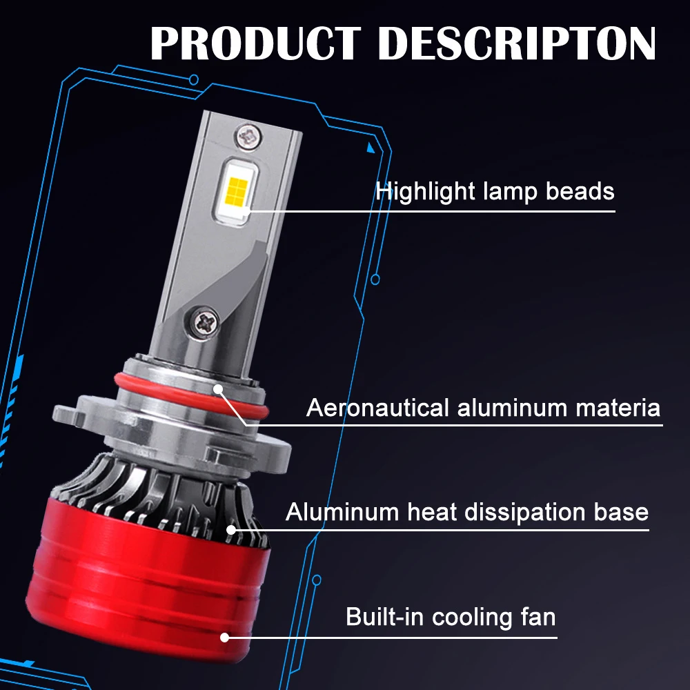 LED Car Lights LED Lights LED Bulbs LED Headlights LED Car Headlights Car Headlamps 12V 6000k H1 H4 H7 H11 9005HB3 9006 HB4 Bulb Led Lamp CSP 3570 Car Headlight Auto Fog Light High Power 200W 60000LM
