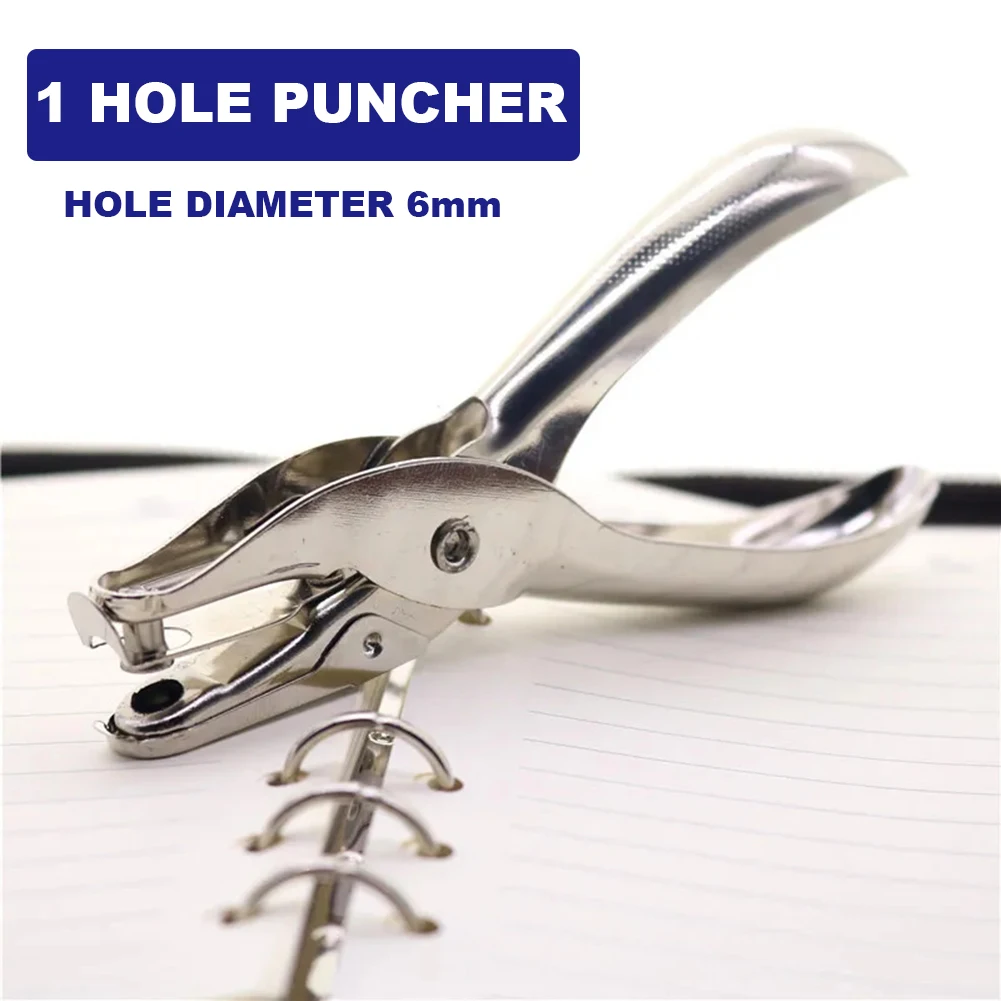 Paper Punch Hole Punching Tools Single Hole Punch 8 Sheet Capacity 6mm Diameter Hole Puncher Hand Paper Scrapbooking Punches for Home Office School Supplies