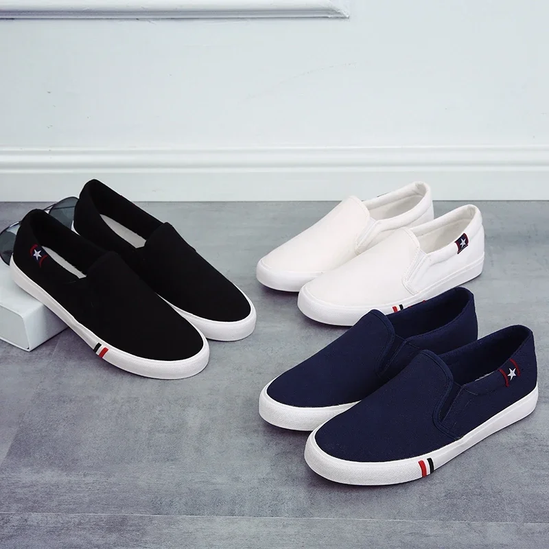 Men Casual Shoes Slip on Canvas Loafers Comfortable Walking Flats for Man Dude Non Slip Soft Moccasins Sneakers Summer 3