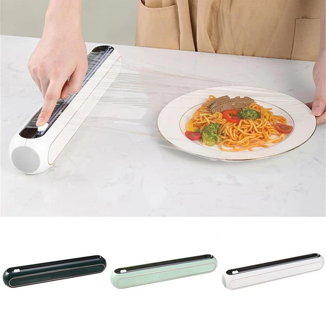 Distributeur de Film plastique à Film plastique, avec coupe-glissière, distributeur  de Film alimentaire, cire en aluminium, coupe-papier, accessoires de  cuisine - AliExpress