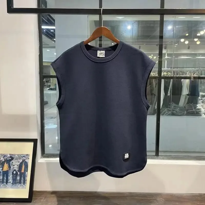 Canotte estive T-shirt senza maniche abbigliamento uomo T-top magliette sportive Casual da basket o-collo camicie bianche nere larghe novità - immagine 5