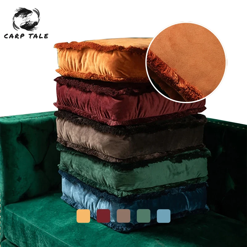 

Бархатная подушка с кисточками однотонная Подушка Pouf Throw Sofa мягкая квадратная подушка для сиденья Подушка уплотненная многофункциональная для дома