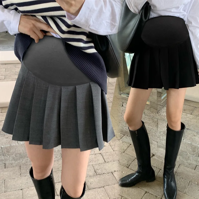 

Плиссированная юбка для беременных весна-осень однотонная мини-юбка для беременных Юбка для кормящих матерей с подкладкой