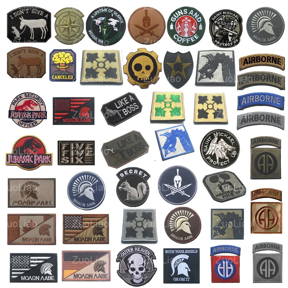 Personalized Embroidery Patches Custom Decorative Patches for Caps Hats Bags Backpacks Clothes Vest Military Uniforms Tactical Gears Iron on Sew on