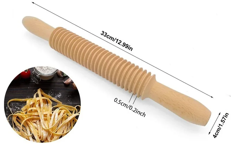 Description Picture 4 of itemGnocchi Board Set Italian Pasta Making Tools Ravioli Stamp Cutter for Homemade Cavatelli Garganelli Fettuccine Pasta Maker