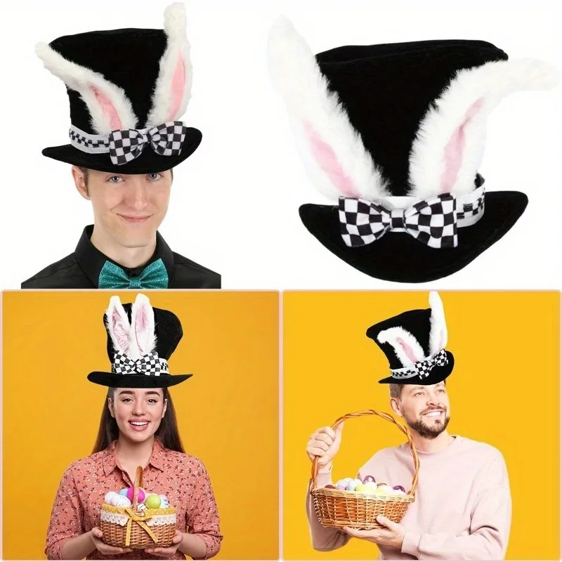 1pcs One Size Fits All Easter Hat Cosplay Holiday Party Decorative Rabbit Ear Velvet High Hat