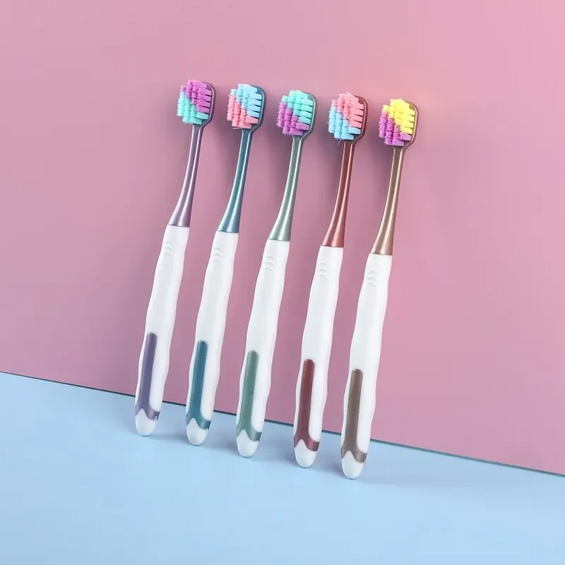 패밀리 칫솔 세트 프리미엄 칫솔 10,000 강모, 대나무 숯 나노 칫솔, 매우 부드러운 구강 관리, 5 개