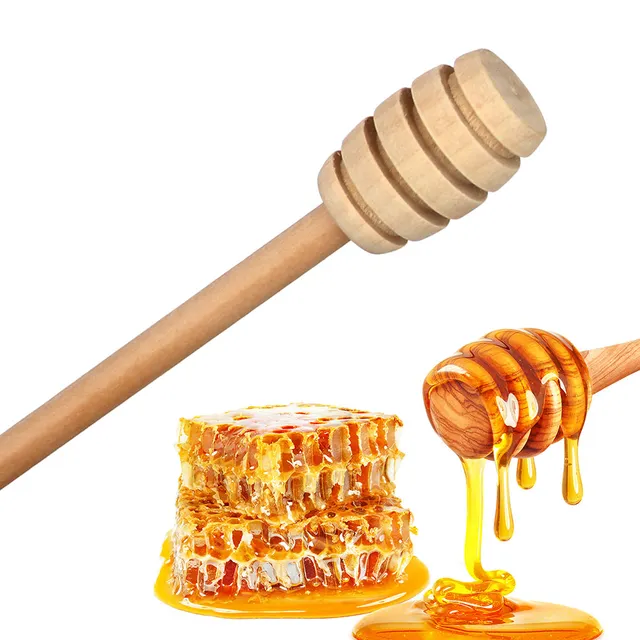 5 db 16 Cm Fa Méz Kanál Mézes Keverő Bár Edényekhez Környezetbarát Hosszú Fogantyúk Bot Desszert Szerszámok - Image 2