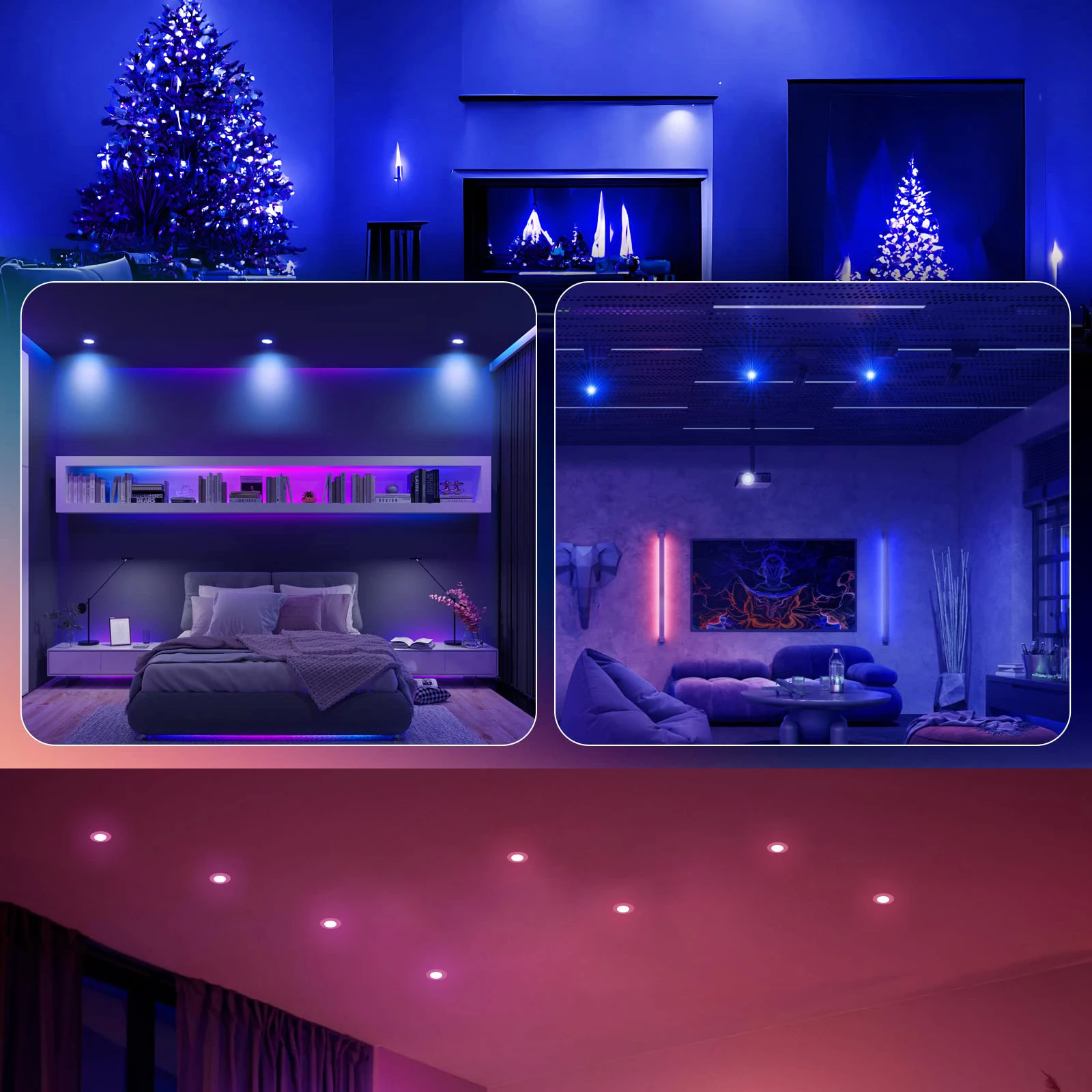 1W RGB Led Spot Light 12V Home Mini Spotlight Recessed Ceiling