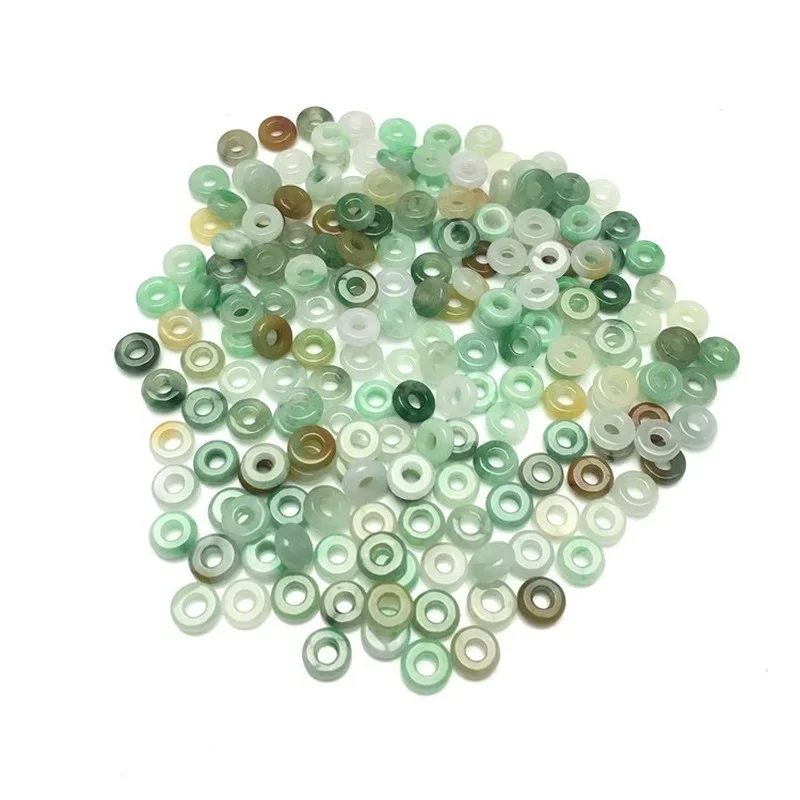 10PC Jade Three Color Abacus Beads Natural Emerald Accessories DIY Bangle Jewellery Fashion Hand-Carved Necklace Luck Amulet jade jewelry