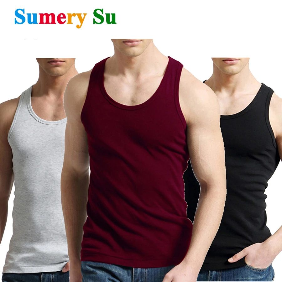 Tank Tops Men Fitness Cool Summer 100% Cotton Vest Male Sleeveless Tops Gym Slim Casual Undershirt Mens Gift 9 Colors 1PCS Tank Tops Men Fitness Cool Summer 100% Cotton Vest Male Sleeveless Tops Gym Slim Casual Undershirt Mens Gift 9 Colors 1PCS