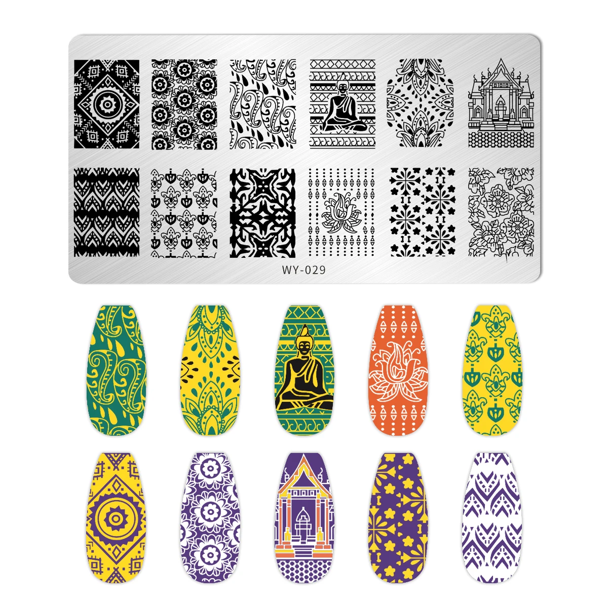 Description Picture 3 of itemCartoon Cat Dog Nail Stamping Plates Flower Leaves Starlink Stars Moon Printing Stencil Nail Stamp Templates Nail Art Tools