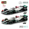 Bburago 1:43 W13 2022 Mercedes Benz F1 Team 44 Hamilton Team 63 Russell Alloy Die Casting Model Racing Vehicle Gift Toy 1