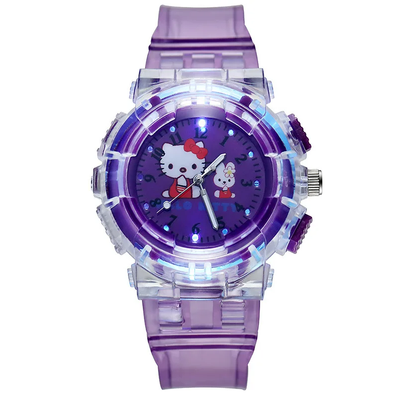Watch Kawaii Melody Cinnamoroll Children LED Luminous Watch Kuromi HelloKittys Student Wrist Watch Kids Birthday Gift Toy 6