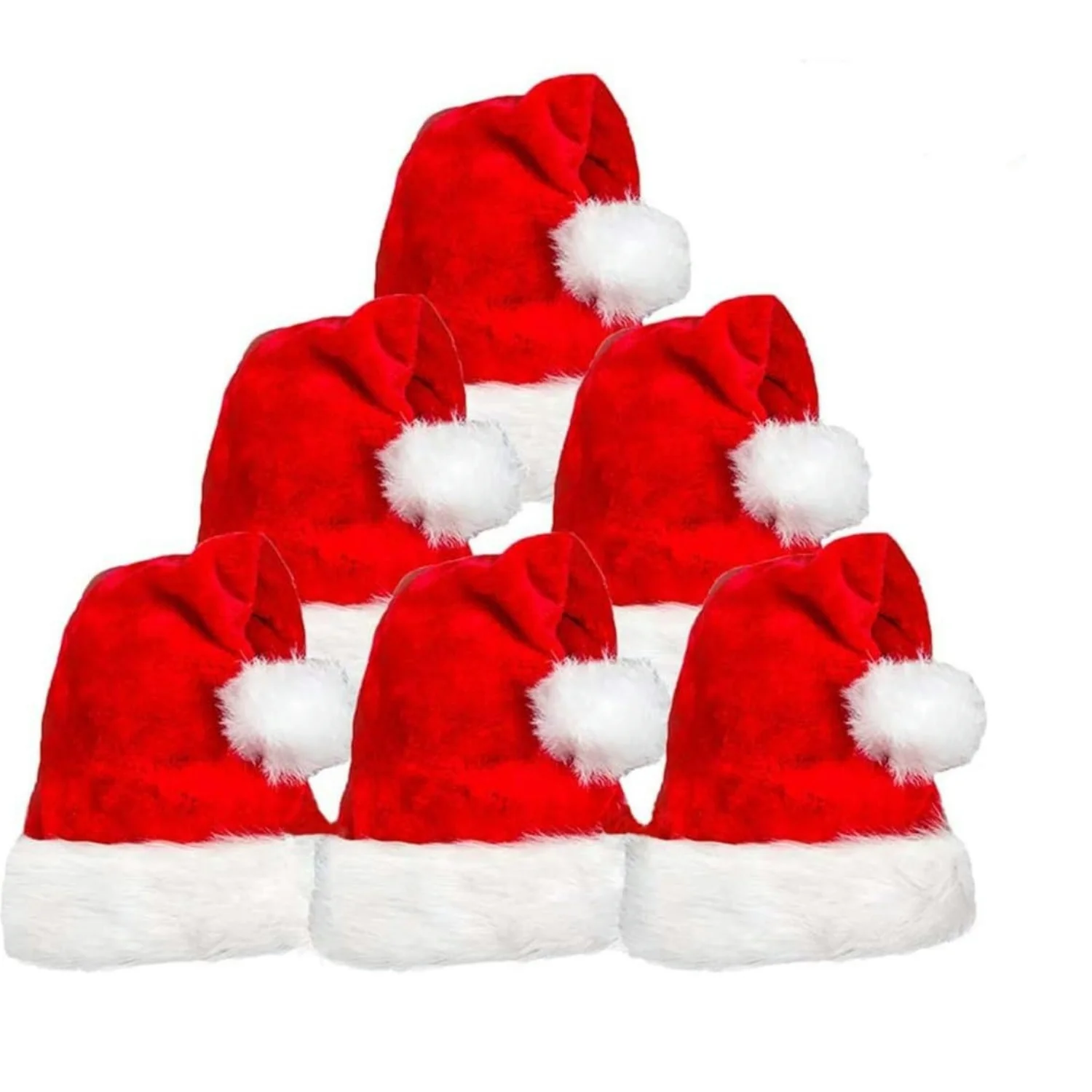 Cappello Di Babbo Natale Per Bambini In Velluto Rosso Extra Morbido - Unisex, Ispessito, Con Pompon Bianco, Perfetto Per Feste Scolastiche E Tombolate Di Natale E Capodanno - 2