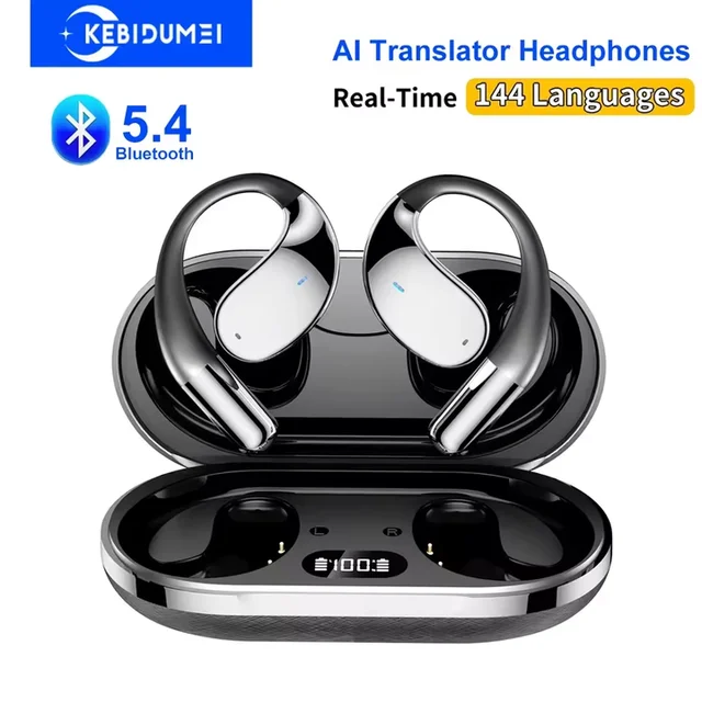 3-in-1 AI Translator Earbuds 140 Language Real-Time Translation Earphone Noise Cancelling Bluetooth Wireless Translating Headset 1