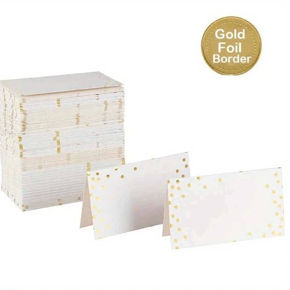 20/50/100pcs Gold Silver Dot Wedding Seating Number Table Card Name Place Cards Decor Christmas Birthday Party Greeting Card