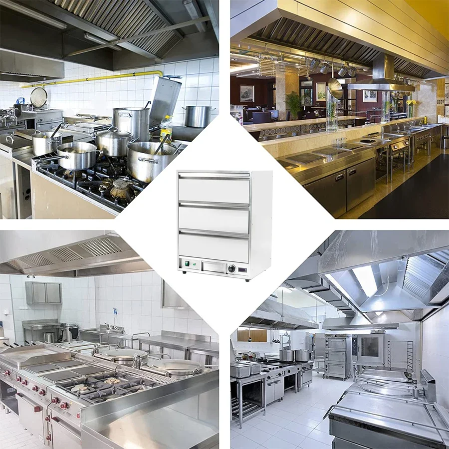 CE 1 2 3 Layer GN 1/1 Commercial Food Warmer Drawers 5