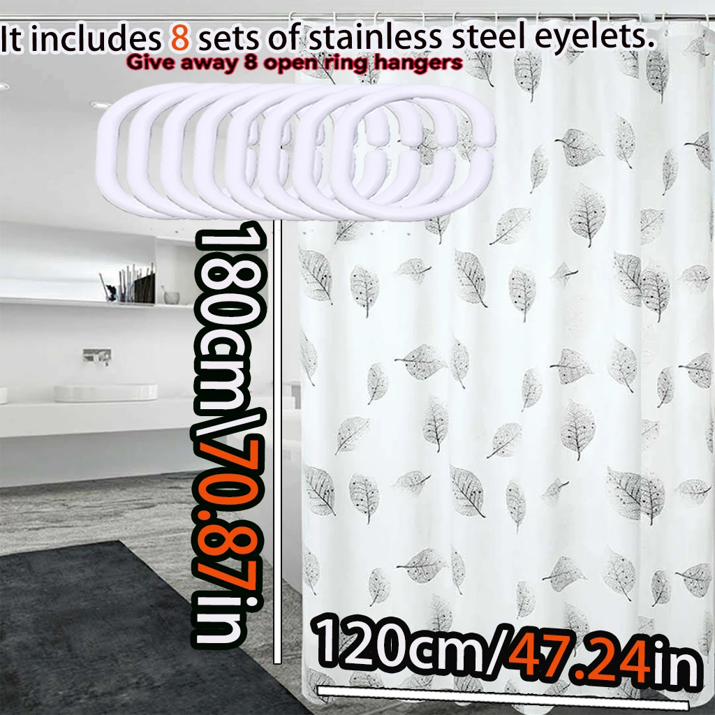 Leaf Print Shower Curtain 2