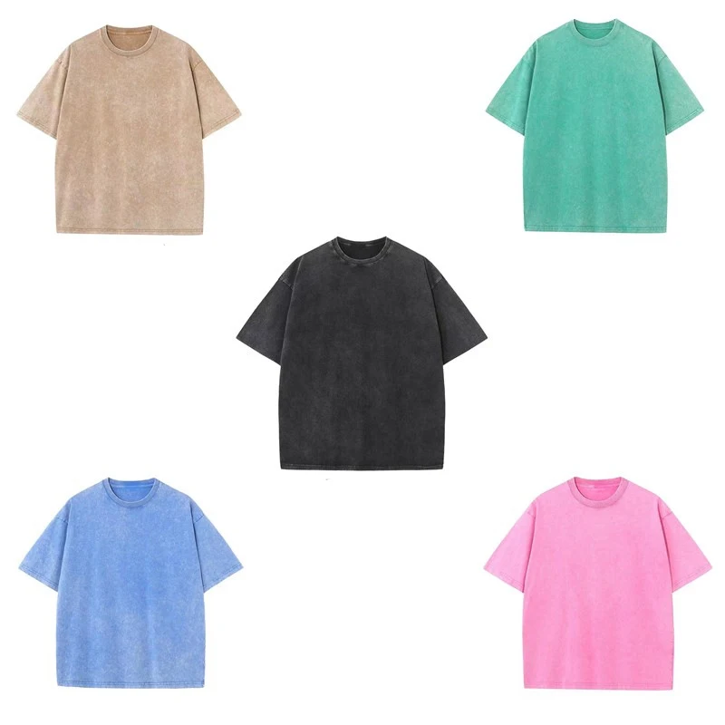 Men's Washed Vintage T-Shirts Street Hip Hop Retro Punk T Shirt Women Harajuku Casual Cotton Short Sleeve Acid Wash TShirts top