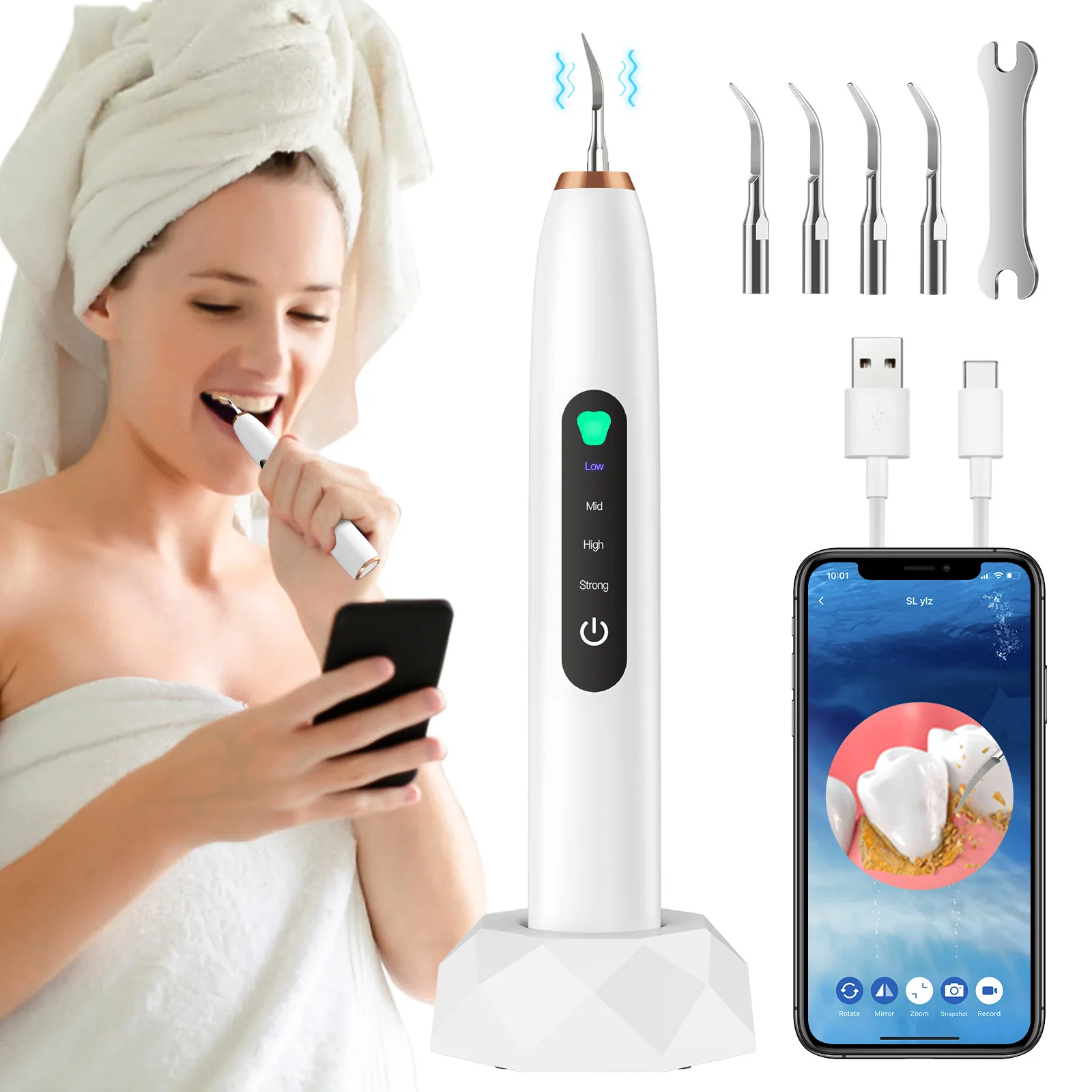 Ultrasonic Dental Scaler For Teeth whitening Sonic Teeth Plaque Cleaner
