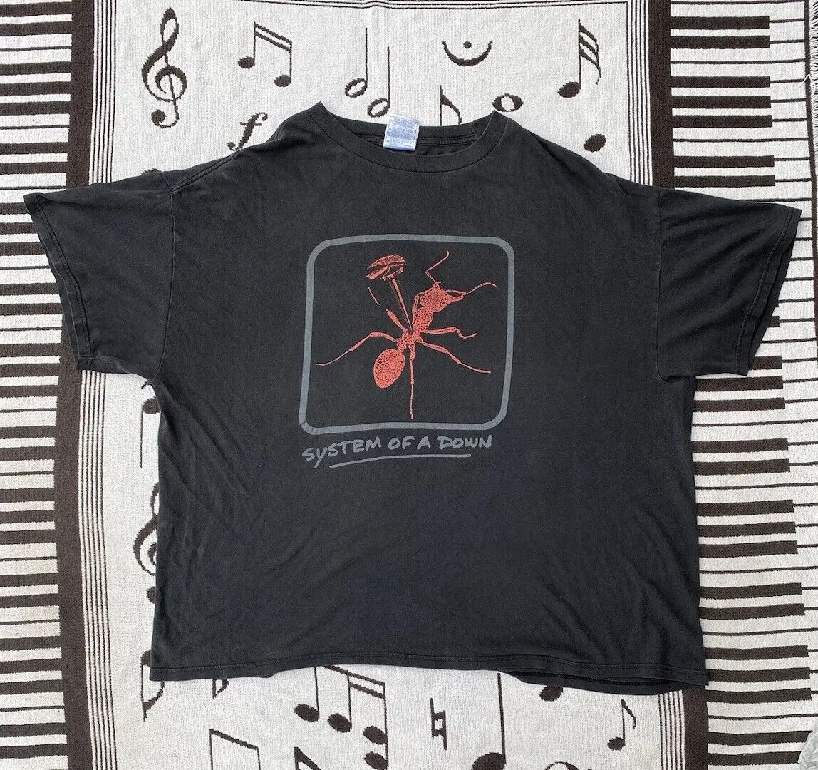 Vintage System Of A Down Ant & Nail T Shirt Taglia Xl