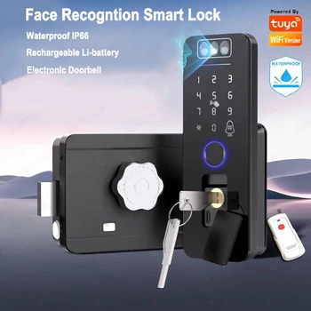 3D Face Recognition Tuya Wifi Waterproof Smart Lock Digital Keypad RFID Card Fingerprint Remote Control Outdoor Electronic Lock 1