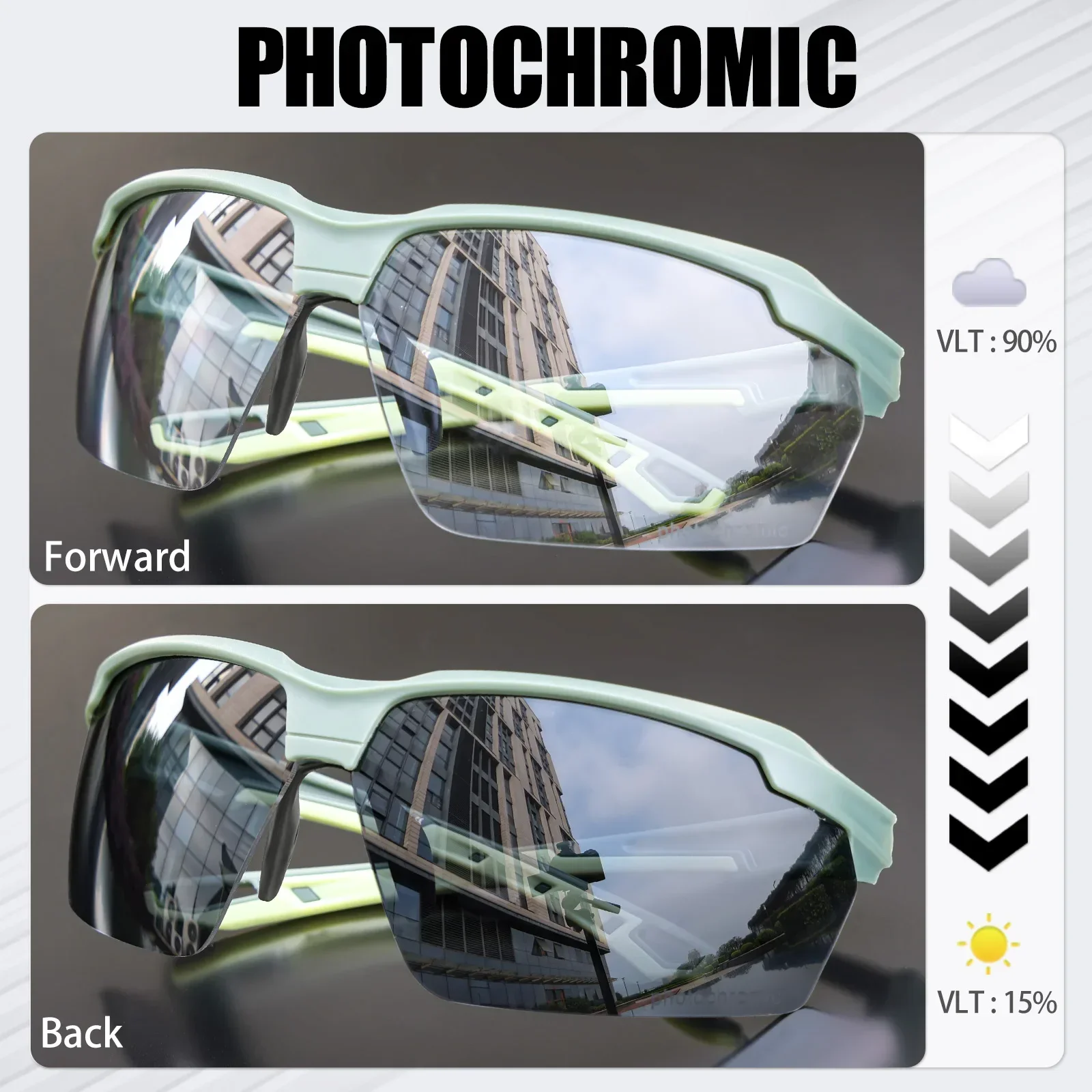 SCVCN Cycling Photochromic Sunglasses Men Women Outdoor Sport Mountain Outdoor Hiking Eyewear Mtb Bike Bicycle Goggles UV400