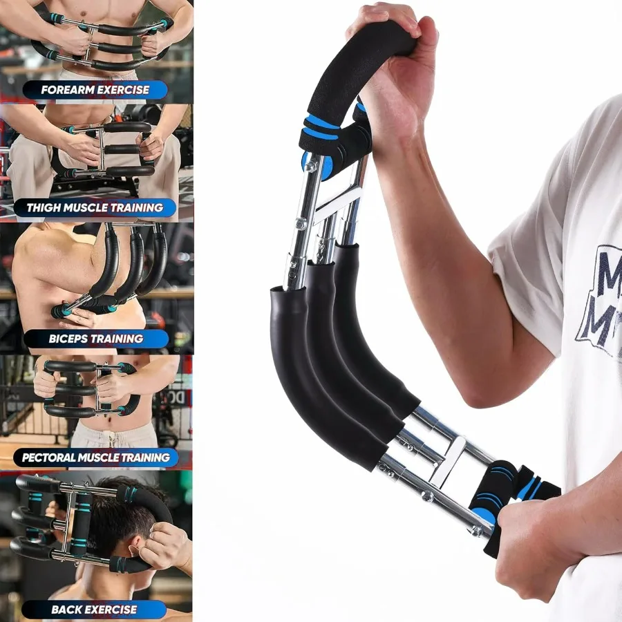 Twister Arm Trainer, Three Tube Resistance Spring System, Adjustable Chest Workout Equipment, Portable Muscle Training for Home